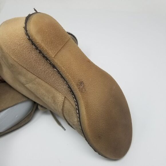 J CREW DARK TAN SUEDE with WEDGE HEEL. SIZE 10 - Picture 10 of 12